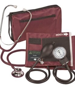Combo ProKit™ Aneroid Sphygmomanometer Unit with Stethoscope, Burgundy
