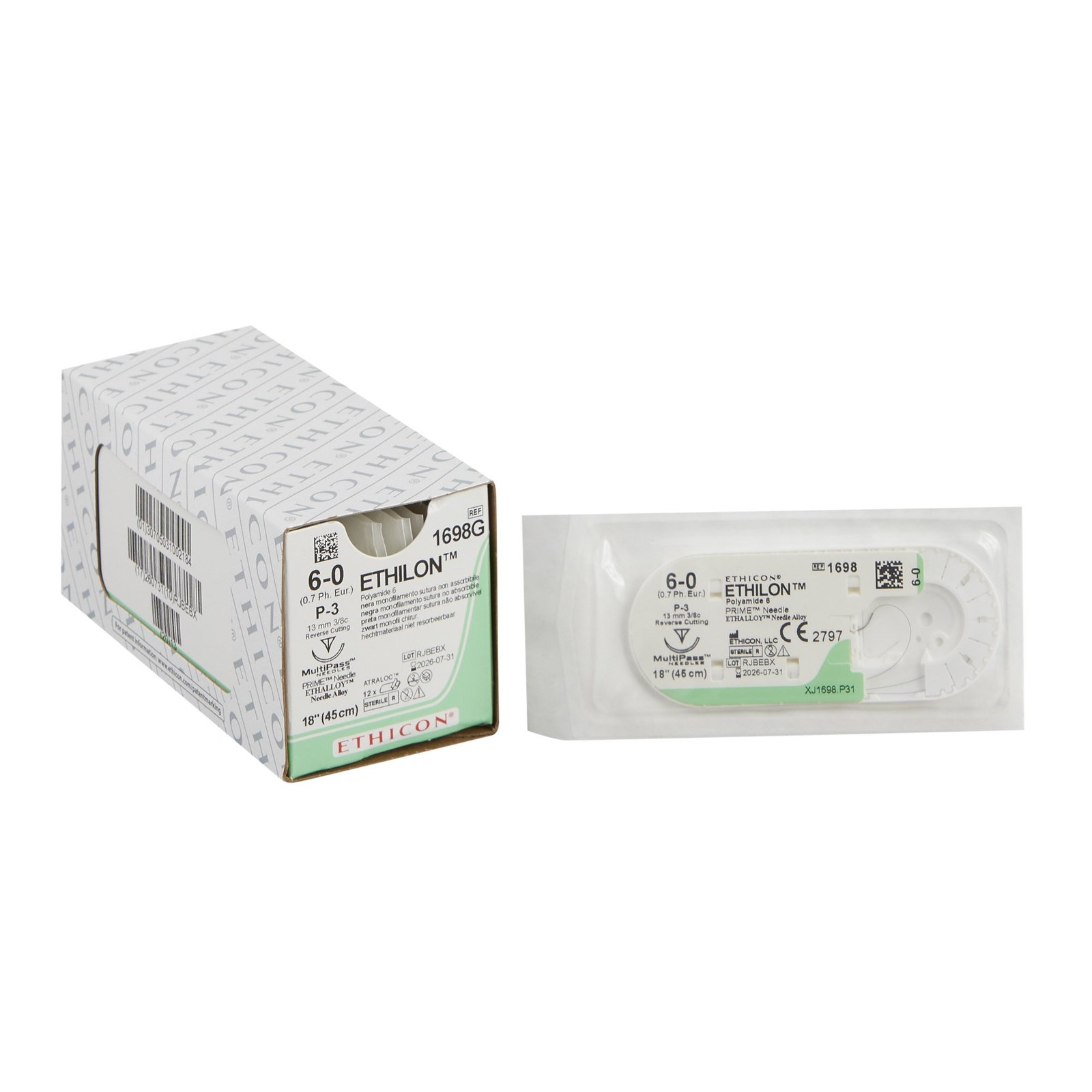 Ethilon™ Suture with Needle, Size 6-0