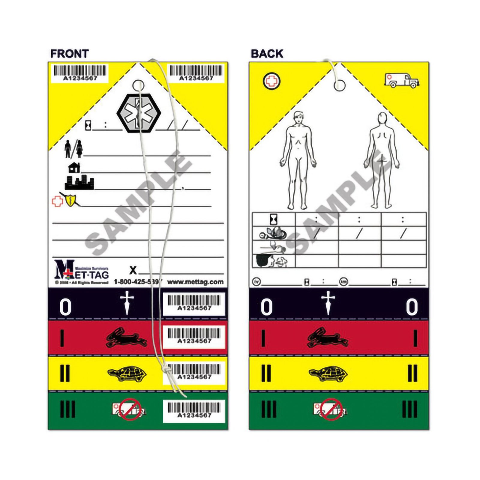 Mettag® Triage Tag, 4 x 8-1/4 Inch
