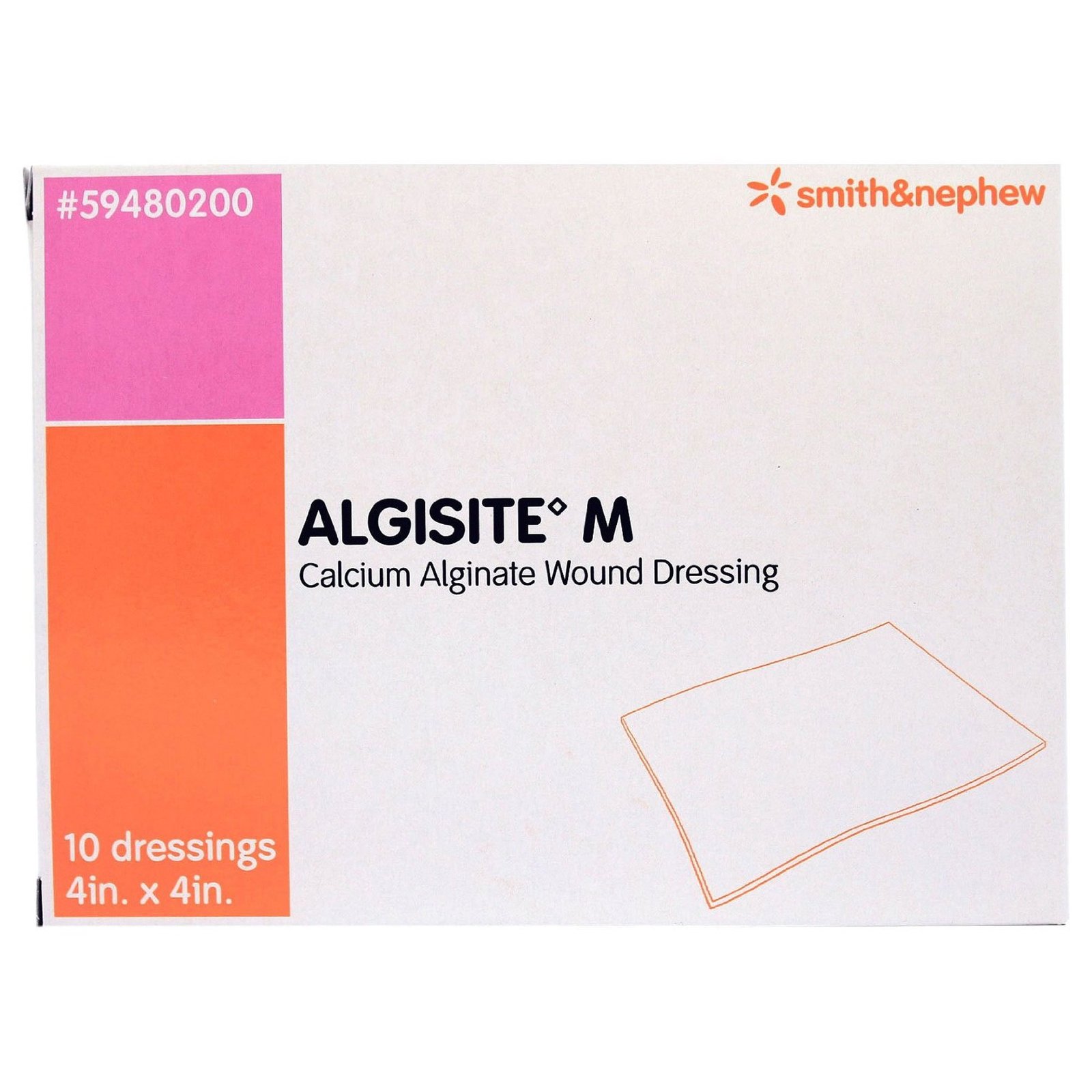 AlgiSite M Alginate Dressing, 4 x 4 inch