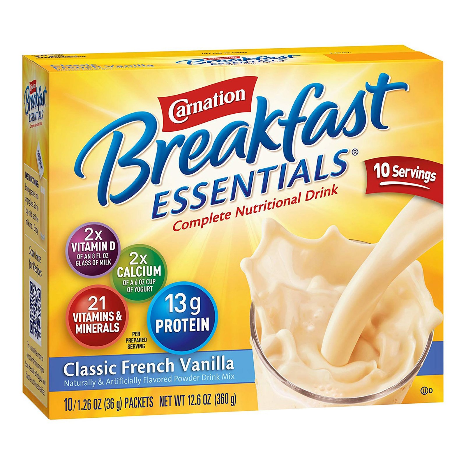 Carnation Breakfast Essentials® Vanilla Oral Supplement, 1.26 oz. Packet