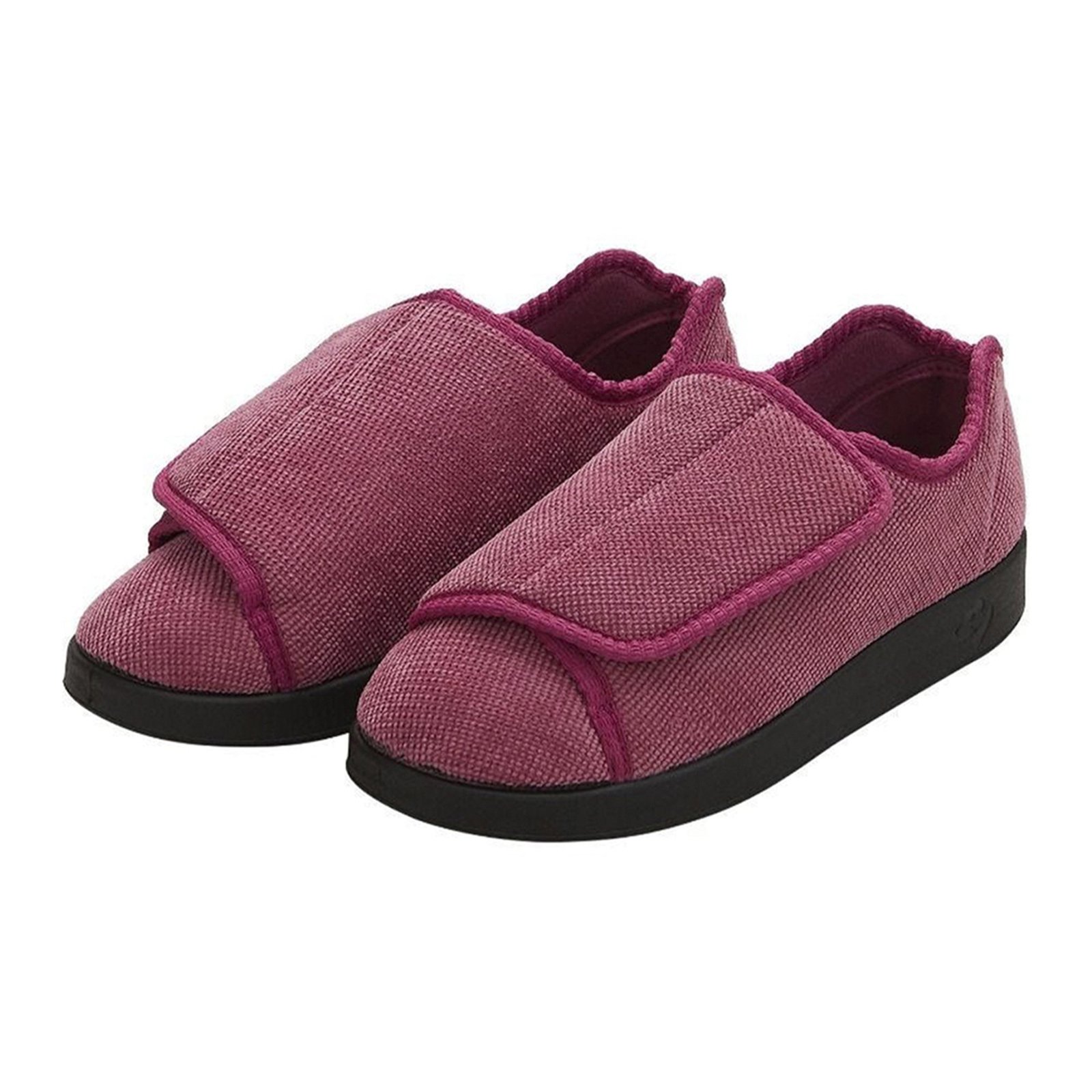 Silverts® Women's Double Extra Wide Easy Closure Slippers, Dusty Rose, Size 6