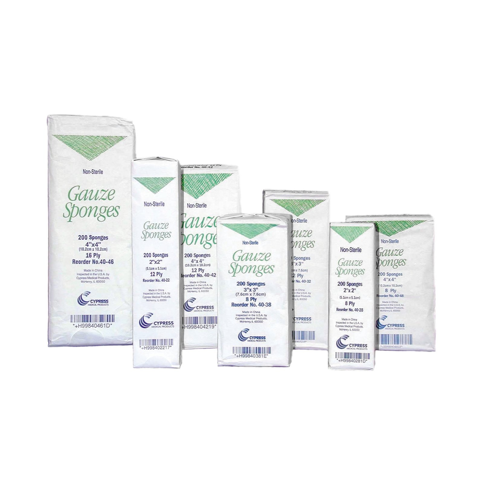 Cypress Gauze Sponge, 4 x 4 Inch