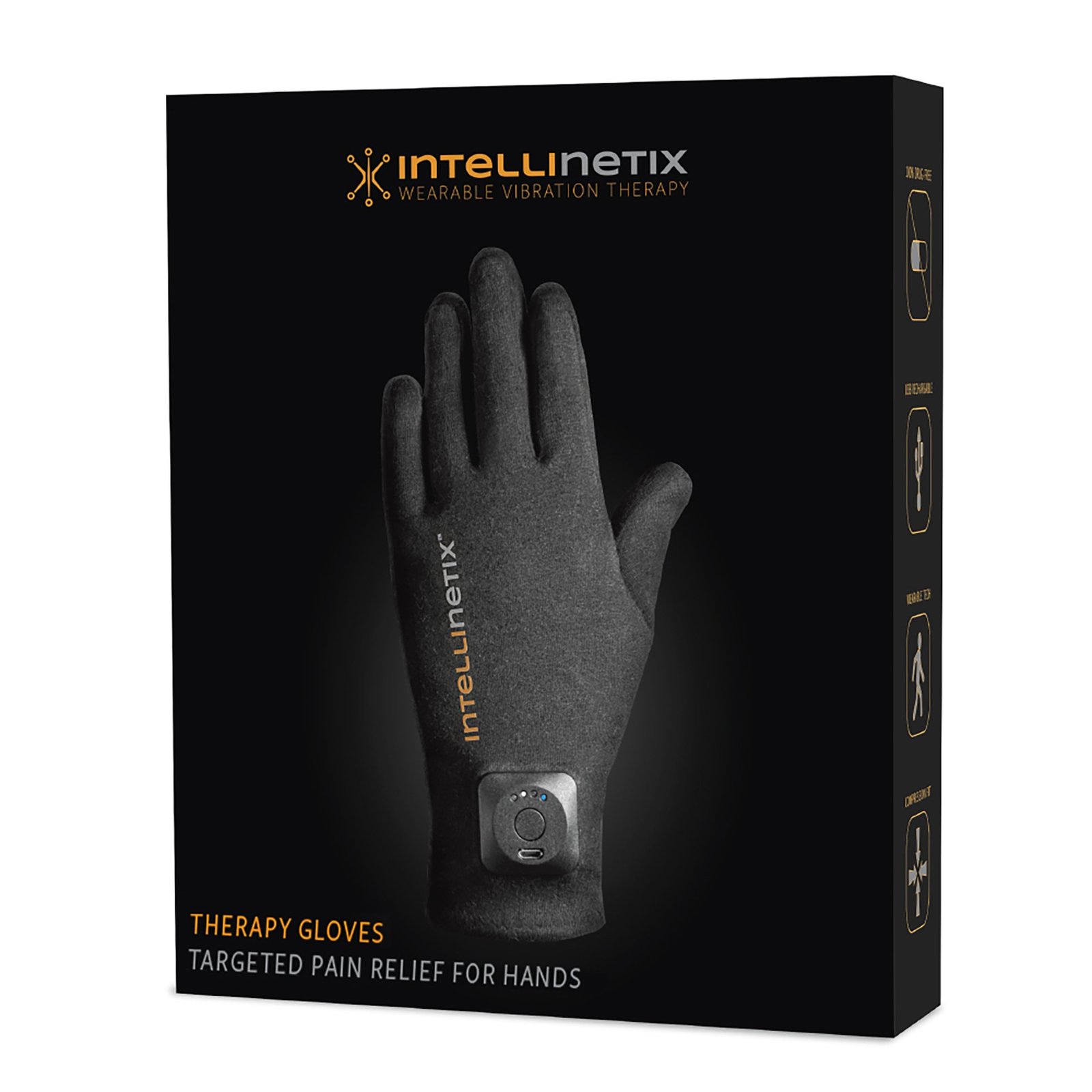 Intellinetix® Arthritis Vibrating Gloves, Small, Black