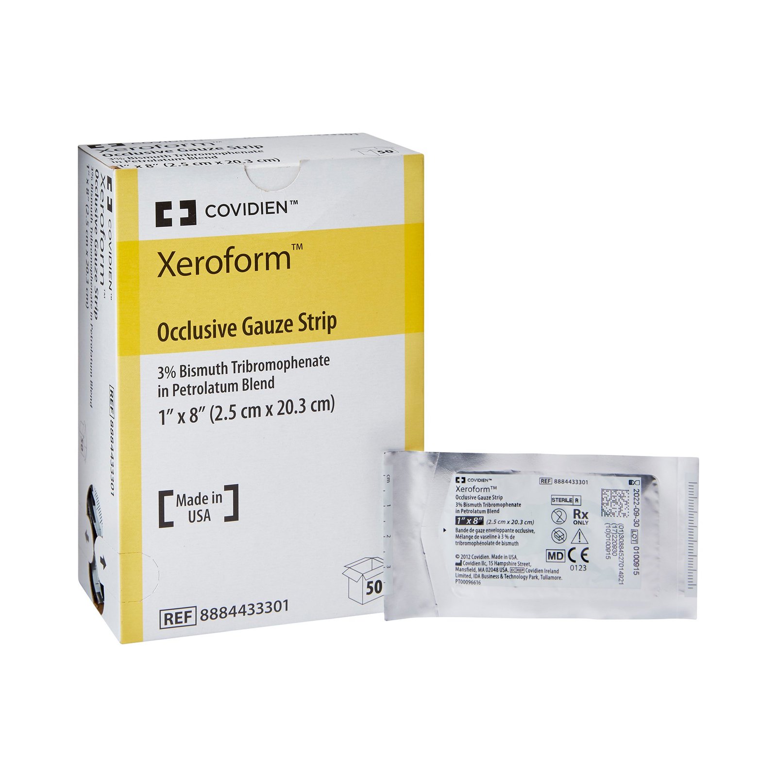 Xeroform™ Occlusive Xeroform Petrolatum Impregnated Dressing, 1 x 8 inch