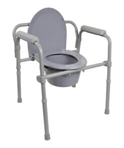 McKesson Folding Fixed Arm Steel Commode Chair