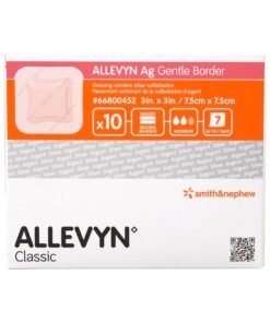 Allevyn Ag Gentle Border Sterile Foam Dressing with Silver, 3 x 3 Inch
