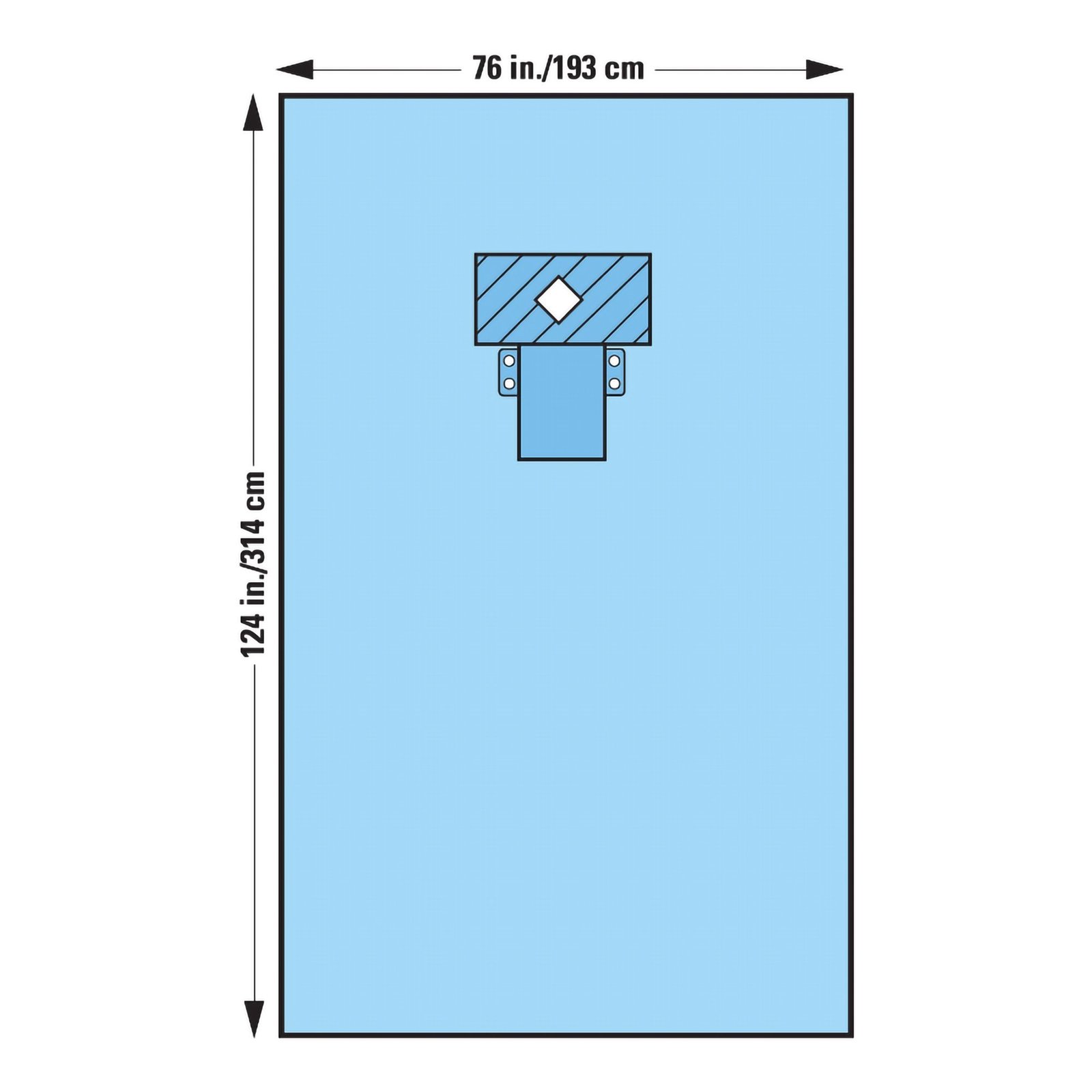 Halyard Sterile Thyroid EENT Drape, 76 W x 124 L Inch