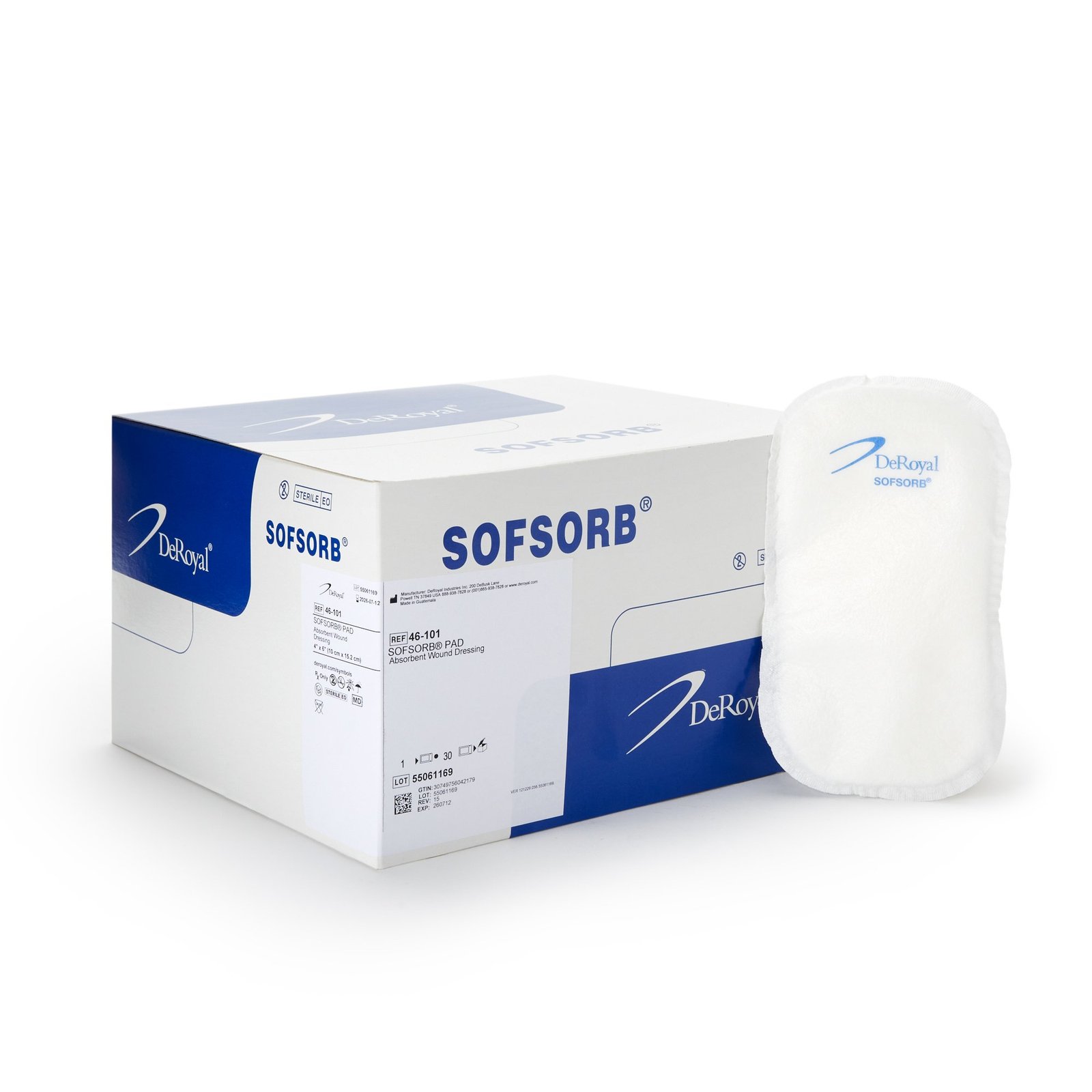 Sofsorb® Absorbent Wound Dressing, 4 x 6 inch