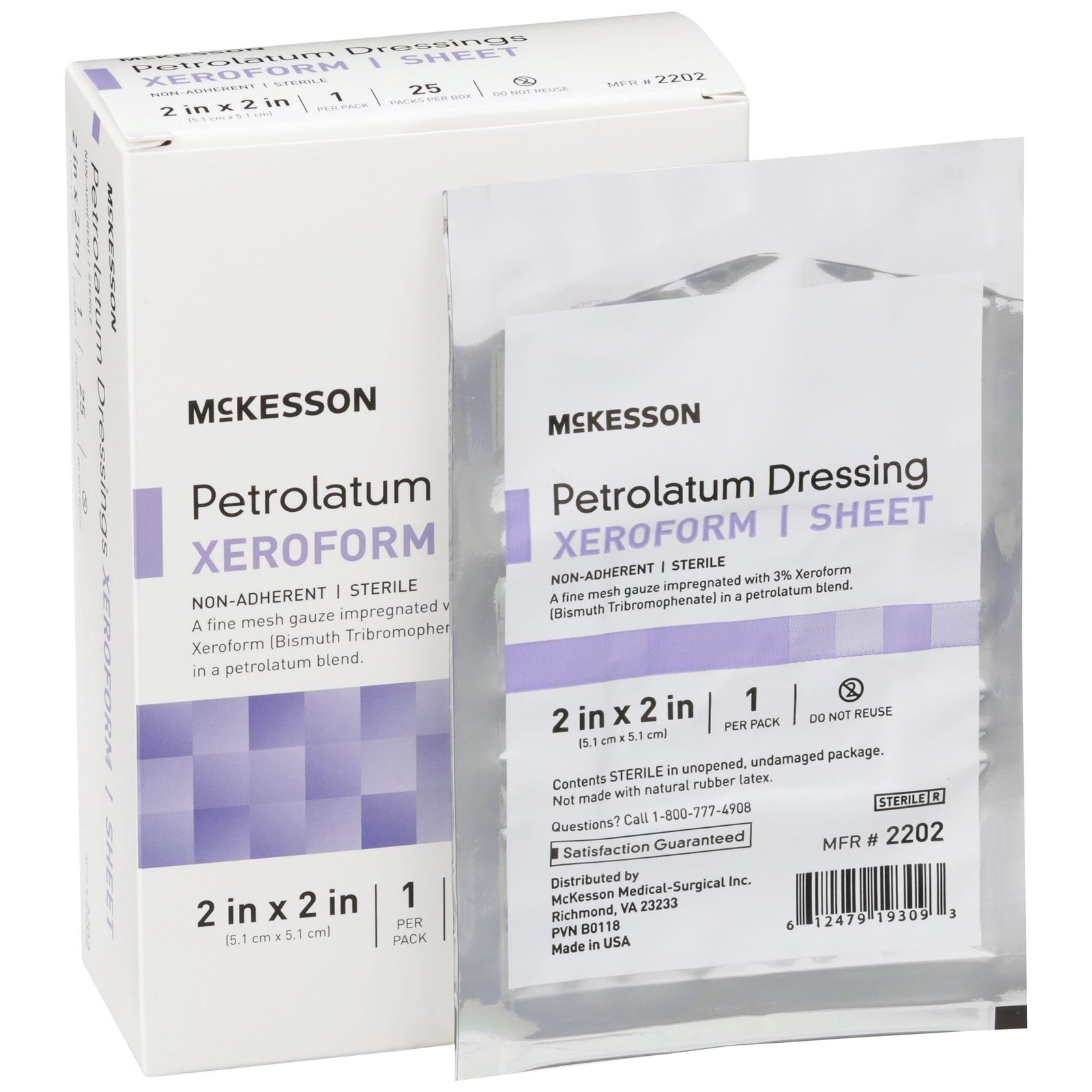 McKesson Xeroform Petrolatum Impregnated Dressings, 2 x 2 Inch